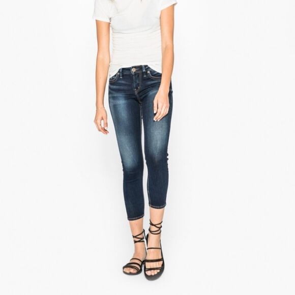 Silver suki skinny crop jeans sz 25/25 - Picture 1 of 5
